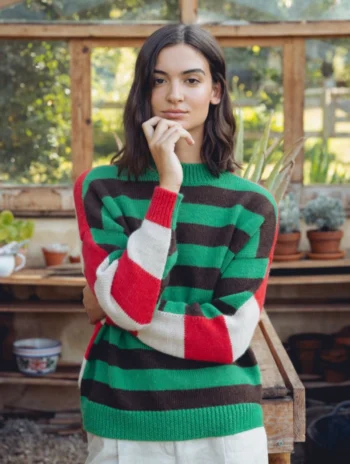 Jersey reversible rayas lana alpaca. Ropa sostenible mujer