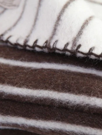 Manta lana gruesa artesanal en detalle