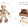 Muñeco de madera con imanes dimensiones