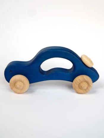 Coche de madera azul