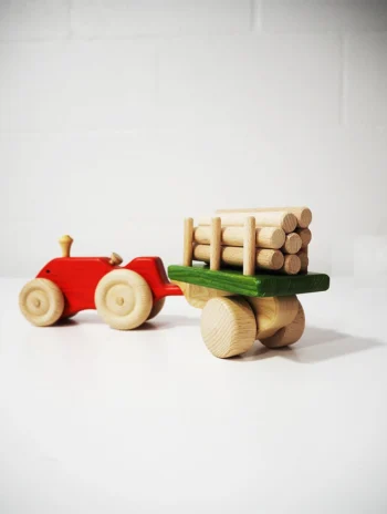 Alternative view of Tractor de juguete con remolque