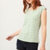 Camiseta cuello barco verde estampado abstracto