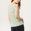 Camiseta cuello barco verde estampado abstracto espalda