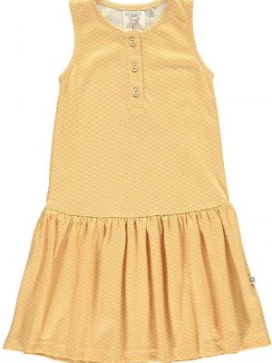 Vestido infantil charlestón amarillo estampado japonés