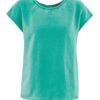 Blusa de cáñamo escote bordado verde