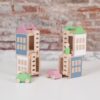 Juego de construcción de ciudades malva y verde