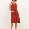 Vestido oversize algodón orgánico color teja mujer