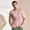 Camiseta de cáñamo hombre estampado coral