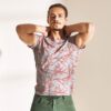 Camiseta ecológica chico estampado coral rojo