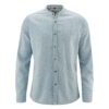 Camisa manga larga cuello mao denim