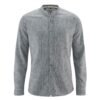 Camisa manga larga cuello mao gris