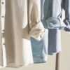 Camisa manga larga cuello mao tres colores