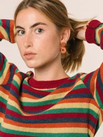 Jersey IAIOS rayas finas rojo mujer