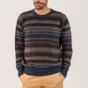 Jersey Jacquard hombre burdeos azul