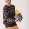 Jersey Jacquard hombre de lana reciclada