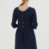 Vestido algodón orgánico con botones azul
