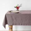 Mantel de lino color rosa ceniza