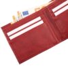 Cartera billetera vegana color rojo abierta