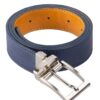 Cinturón reversible azul camel 100% vegano