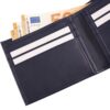 Detalle cartera billetera azul