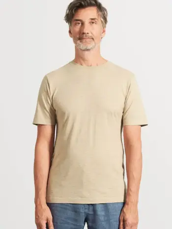 Camiseta básica de algodón orgánico beige hombre