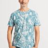 Camiseta ecológica hombre estampado hojas azul