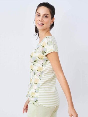 Camiseta pijama mujer 100% algodón orgánico flores