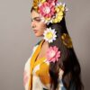 Chaqueta corta mujer con flores de colores