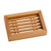 Jabonera de madera de bambú rectangular