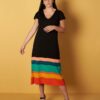 Vestido punto midi rayas colores
