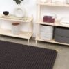 Alfombra salón antracita bolas de fieltro rectangular con punto