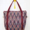 Bolso reciclado de tela zig-zag multicolor