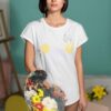 Camiseta algodón orgánico mujer pintura flores
