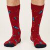 Calcetines ecológicos hombre rojo con cohetes
