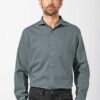 Camisa lisa gris ecológica para hombre