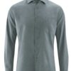 Camisa lisa hombre de cáñamo y algodón orgánico gris