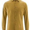 Camisa lisa hombre de cáñamo y algodón orgánico mostaza
