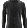 Camisa lisa hombre de cáñamo y algodón orgánico negro