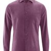 Camisa lisa hombre de cáñamo y algodón orgánico púrpura