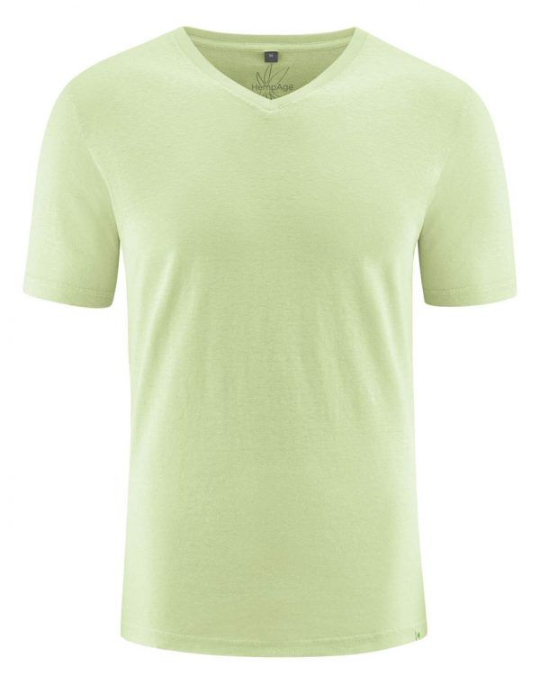 Camiseta cuello pico hombre verde