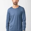 Camiseta ecológica manga larga hombre azul