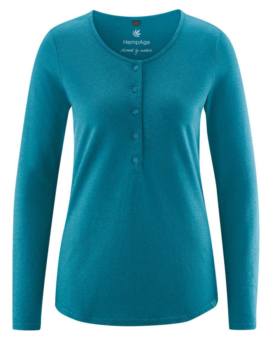 Camiseta manga larga mujer con botones 100% ecológica - Imagen 5