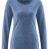 Camiseta mujer manga larga de algodón ecológico azul