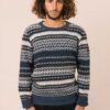 Jersey azul lana hombre
