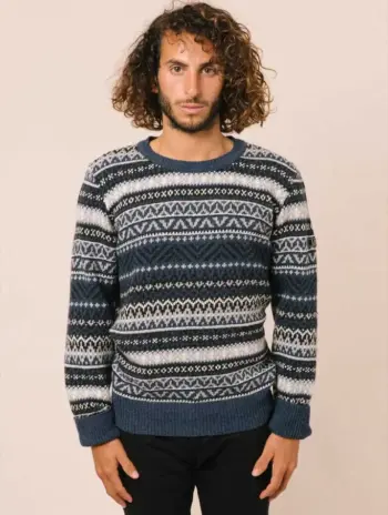 Jersey azul lana hombre