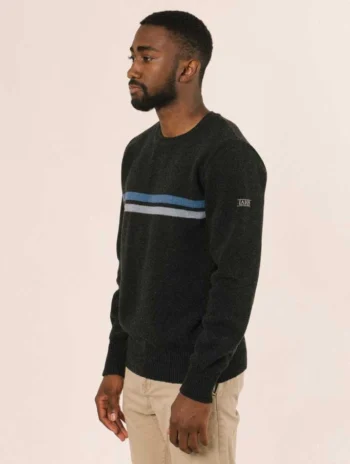 Jersey negro hombre de lana reciclada