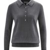 Jersey polo mujer de cáñamo y algodón ecológico antracita