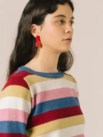 Jersey rayas colores lana reciclada mujer