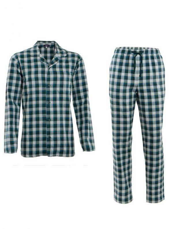 Pijama invierno hombre de-cuadros ecológico verde