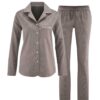 Pijama satén mujer gris con topos algodón orgánico